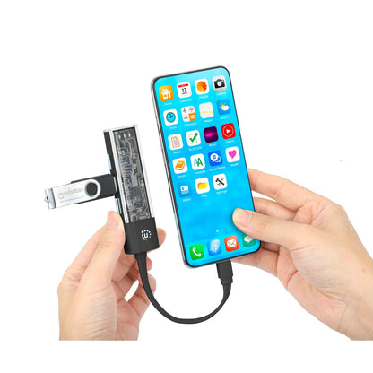 Transparent 4-Port USB 3.0 Type-C / Type-A Combo Hub Image 9