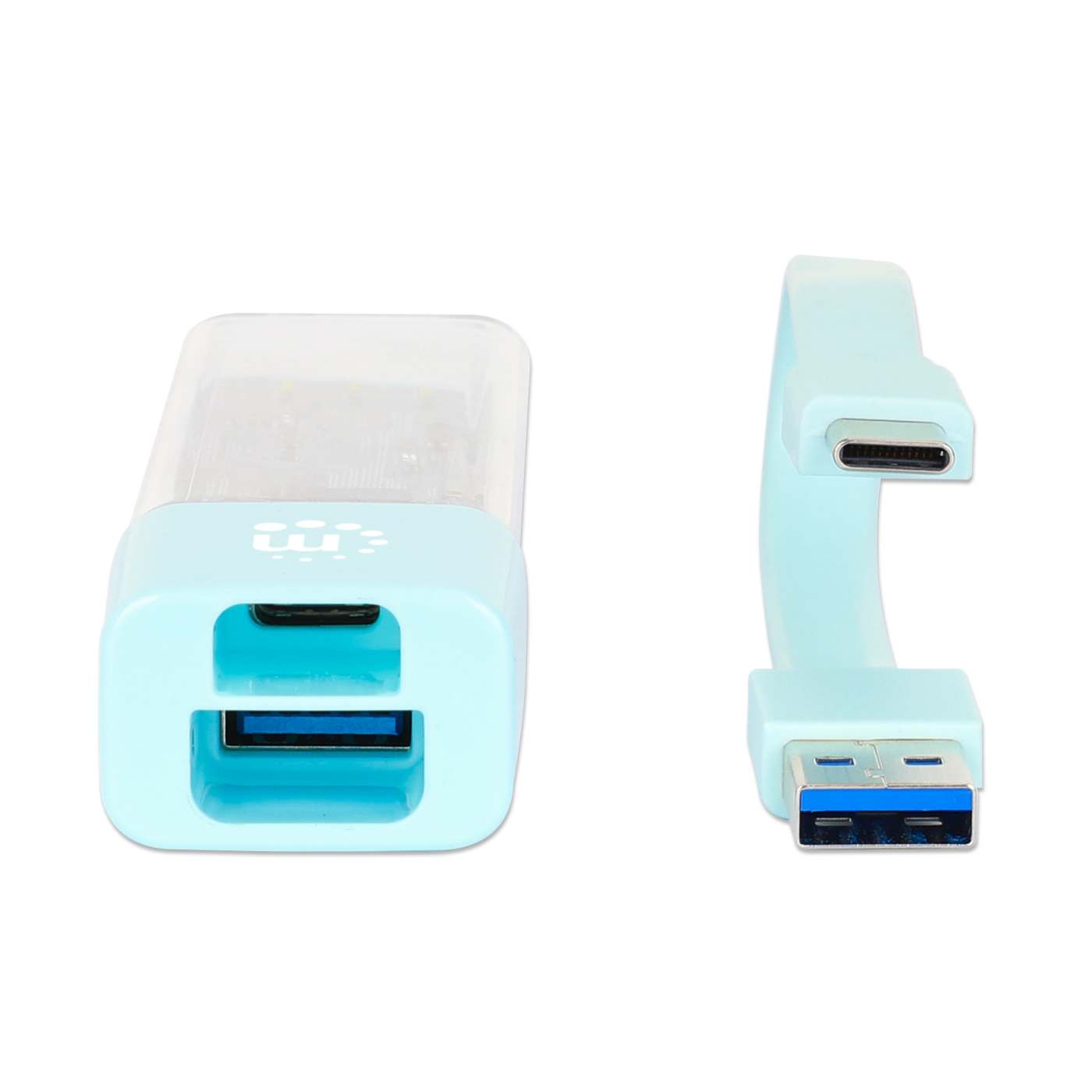 Transparent 4-Port USB 3.0 Type-C / Type-A Combo Hub Image 11