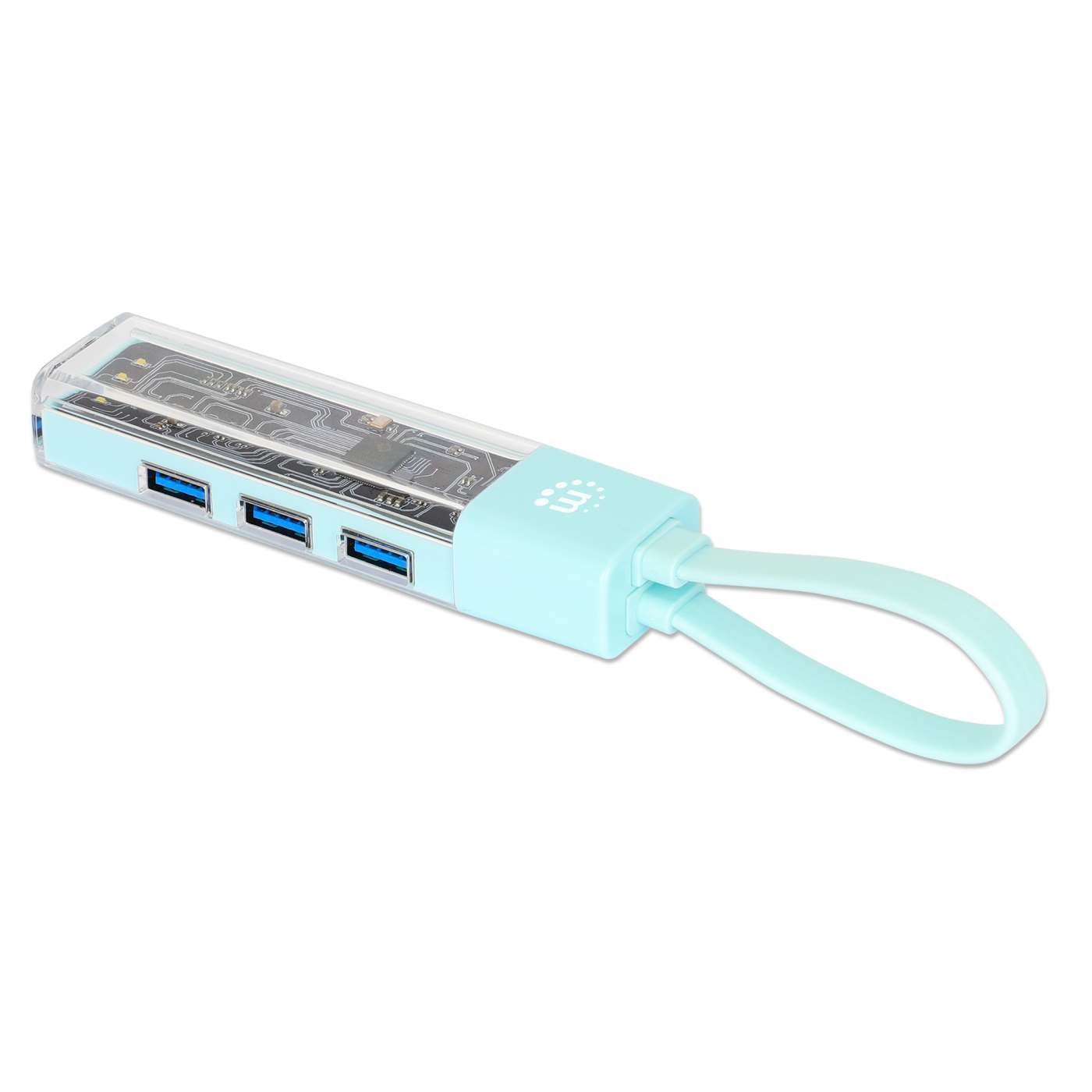 Transparent 4-Port USB 3.0 Type-C / Type-A Combo Hub Image 4