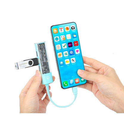 Transparent 4-Port USB 3.0 Type-C / Type-A Combo Hub Image 9