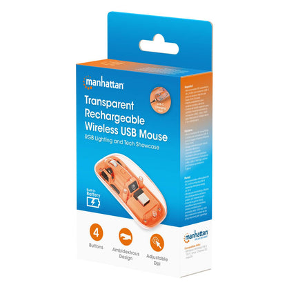 Transparent Rechargeable Wireless USB Mouse Packaging Image 2