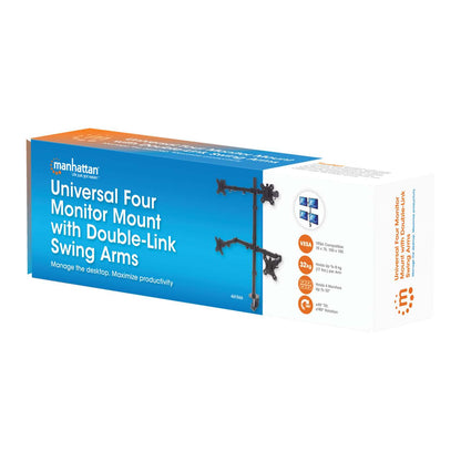 Universal Four Monitor Mount with Double-Link Swing Arms Packaging Image 2