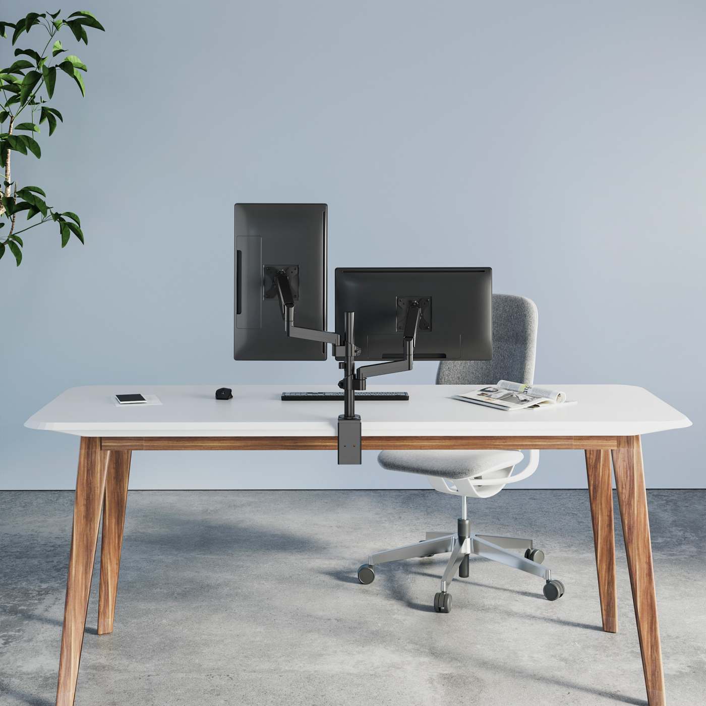 Universal Gas Spring Monitor Mount with Height-Adjustable Arms, for 17" to 32" Displays Image 9