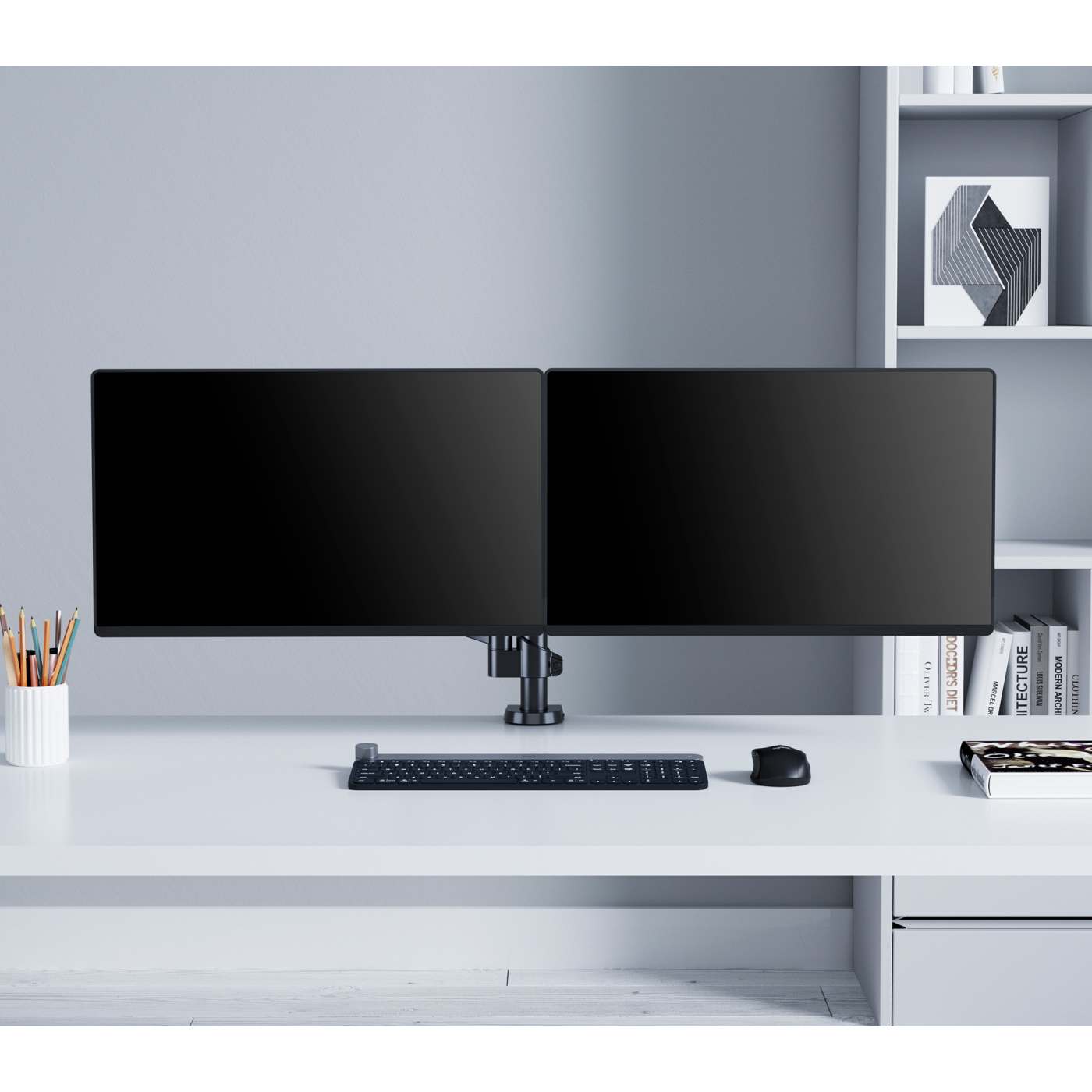 Universal Gas Spring Monitor Mount with Height-Adjustable Arms, for 17" to 32" Displays Image 10