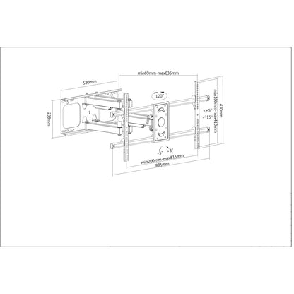 Universal LCD Full-Motion Large-Screen Wall Mount, for 37" to 90" Image 6