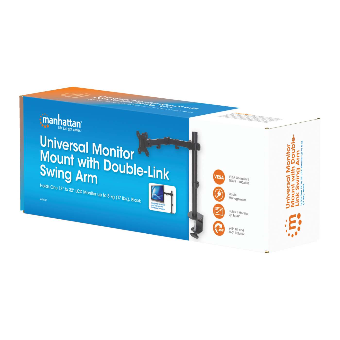 Universal Monitor Mount with Double-Link Swing Arm Packaging Image 2