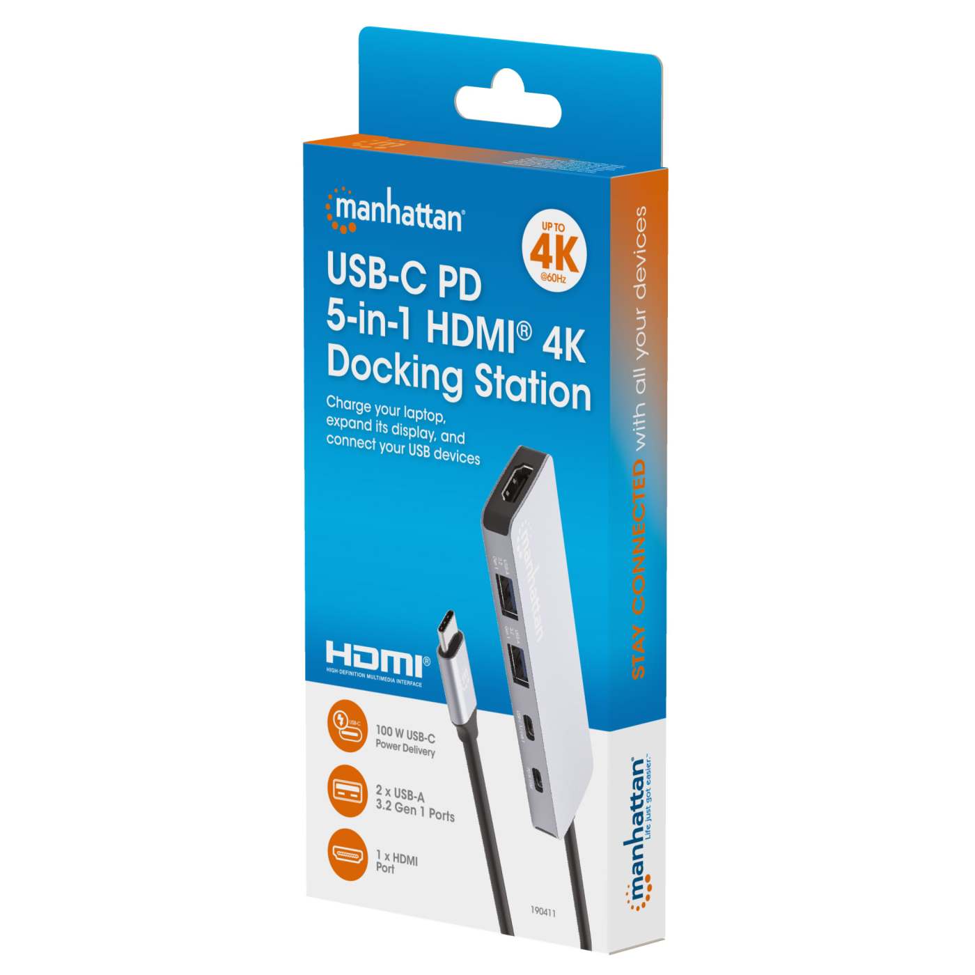 USB-C PD 5-in-1 HDMI 4K Docking Station / Multiport Hub Packaging Image 2