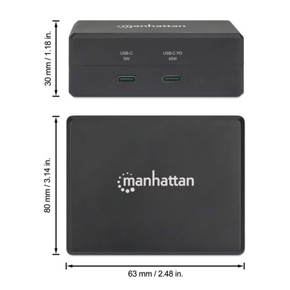 USB C PD Charger 45 W and USB C to HDMI Multiport Dock with 2 x USB C and 2 x USB A ports, compact travel docking station with internal power supply, for Chomebook, Surface, Laptop Image 8