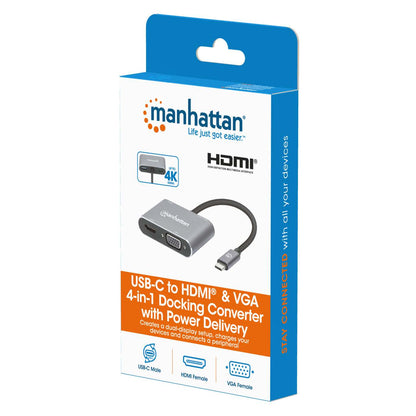 USB-C to HDMI & VGA 4-in-1 Docking Converter with Power Delivery Packaging Image 2