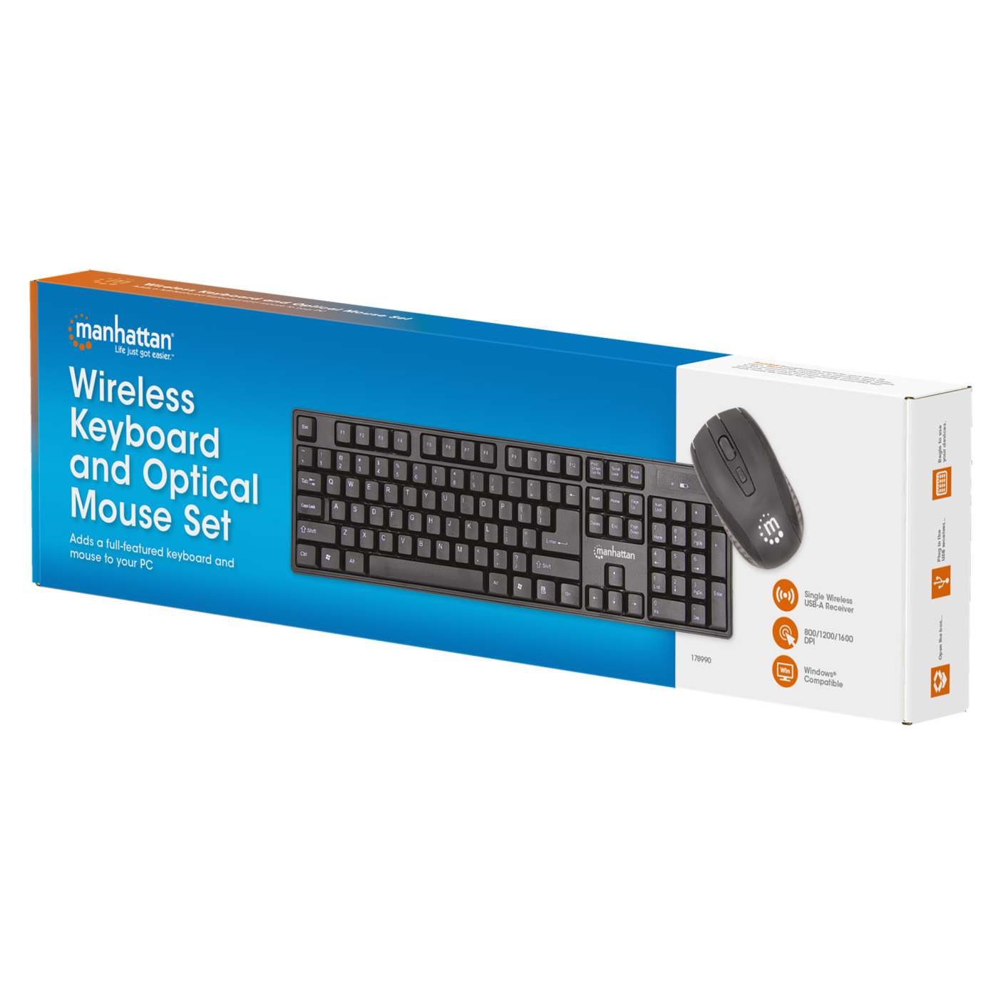 Wireless Keyboard and Optical Mouse Set Packaging Image 2